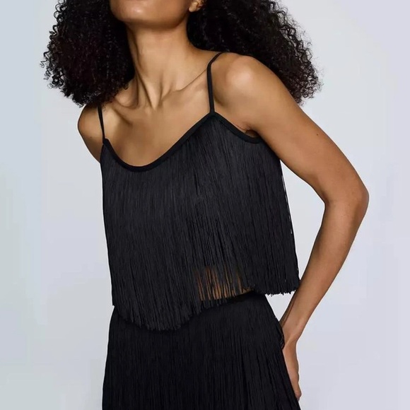 Kenneth Cole Tops - Women’s Kenneth Cole Fringe Tassel Cropped Tank Top Festival Party Size Large